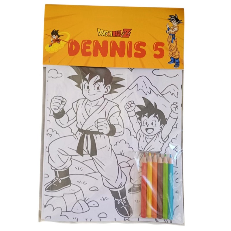 Album da Colorare Dragon Ball Personalizzato – Kit Regalino Fine Festa con Nome ed Età