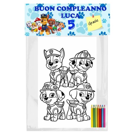 Regalini Compleanno Paw Patrol: Kit Colorare Personalizzato