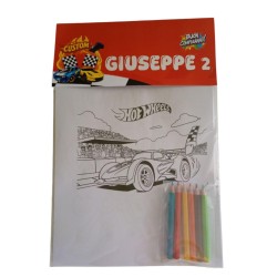 Regalini Fine Festa Hot Wheels – Kit da Colorare Personalizzato con Nome ed Età | Matite Incluse, Idea Compleanno Bambini