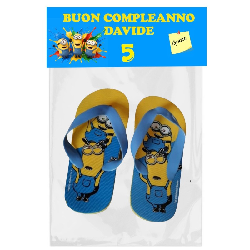 Regalini Compleanno Minions: Infradito Personalizzate con Nome – Taglie 26-36