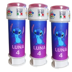 Regalini Fine Festa Stitch Personalizzati con Nome ed Età – Bolle di Sapone Personalizzate Compleanno Gadget Party Tema Stitch