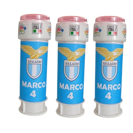 Regalini Fine Festa Lazio Calcio – Bolle di Sapone Personalizzate con Nome e Età