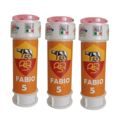 Bolle di Sapone Personalizzate AS Roma – Gadget Fine Festa con Nome ed Età