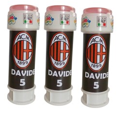 Bolle di Sapone Milan Personalizzate - Nome e Età Gadget Compleanno Bambino