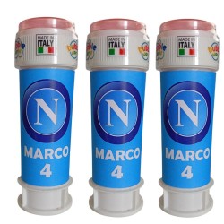 Regalini Fine Festa Compleanno Napoli Calcio – Bolle di Sapone Personalizzate con Nome ed Età | Gadget Bambini Tema Calcio