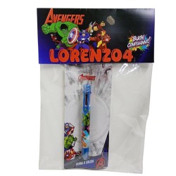 Regalini Fine Festa Avengers Personalizzati – Penna 6 Colori Supereroi con Nome | Gadget Compleanno Bambino