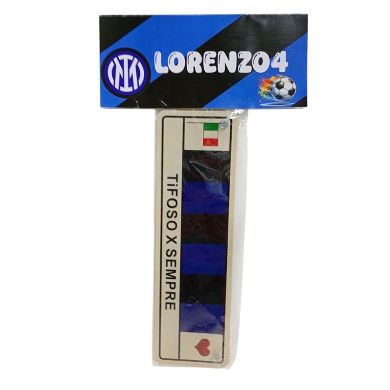 Regalino Fine Festa "Targa Ventosa Tifoso X Sempre" | Gadget Compleanno Calcio Nerazzurro con Confezione Elegante