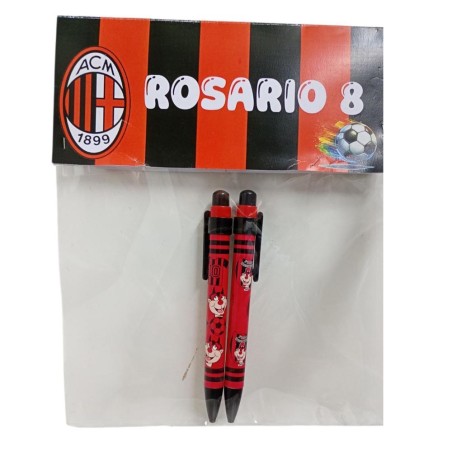 Regalino Compleanno Rossonero Set 2 Penne Scatto Milan Personalizzate con Nome e Età Regalino Compleanno Rossonero
