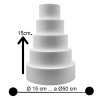 Basi per Torte Polistirolo Tonde H 15cm Dummy Cake Varie Misure da 10cm a 50cm Supporto Rigido per Cake Design e Dummy Cake