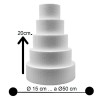 Base per Torte in Polistirolo Professionale – Formato Tondo, Varie Misure (H 20 cm) Supporto Rigido per Cake Design e Dummy Cake