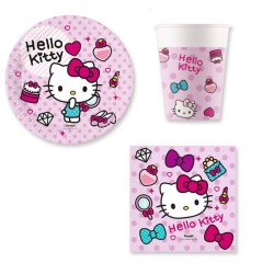 Kit Festa Hello Kitty FULL – Torta 70cm, Coordinato e Bolle