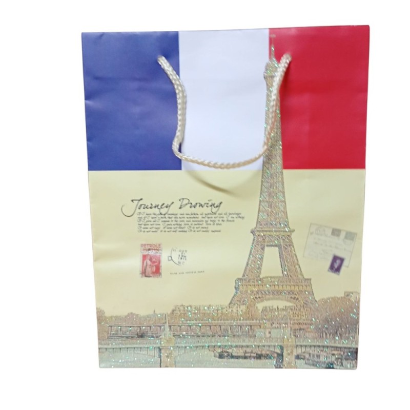 Busta Shopper Parigi: Torre Eiffel Glitterata – 20x15x8 cm