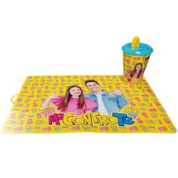 Set Pappa Me contro Te: Tovaglietta 44x30cm e Bicchiere con Cannuccia 400ml