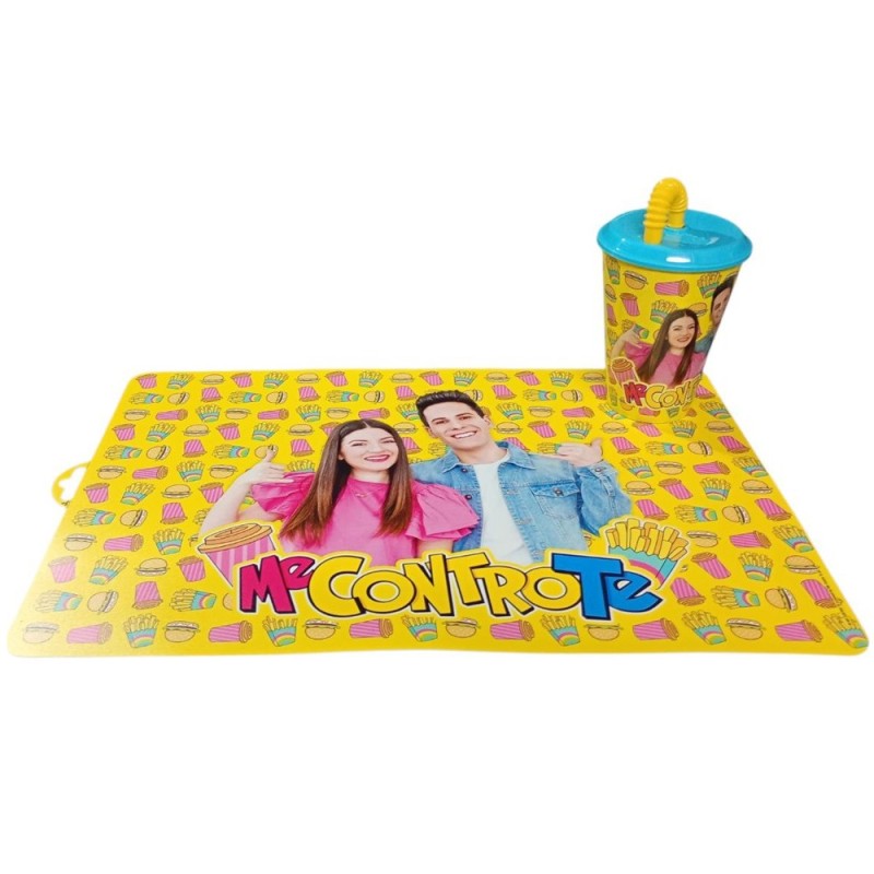 Set Pappa Me contro Te: Tovaglietta 44x30cm e Bicchiere con Cannuccia 400ml