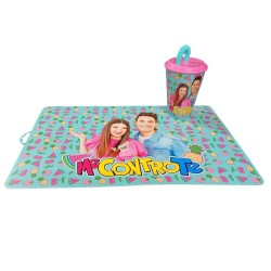 Set Pappa Me contro Te: Tovaglietta 44x30cm e Bicchiere con Cannuccia 400ml