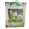 Busta Shopper Shabby Chic: Cottage nel Bosco Artistico – 20x15x8 cm