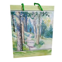 Busta Shopper "Sentiero nel Bosco": Stile Outdoor Artistico – 20x15x8 cm