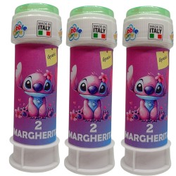Regalini Fine Festa Stitch Angel– Bolle di Sapone Personalizzate con Nome ed Età | Gadget Compleanno Bambini