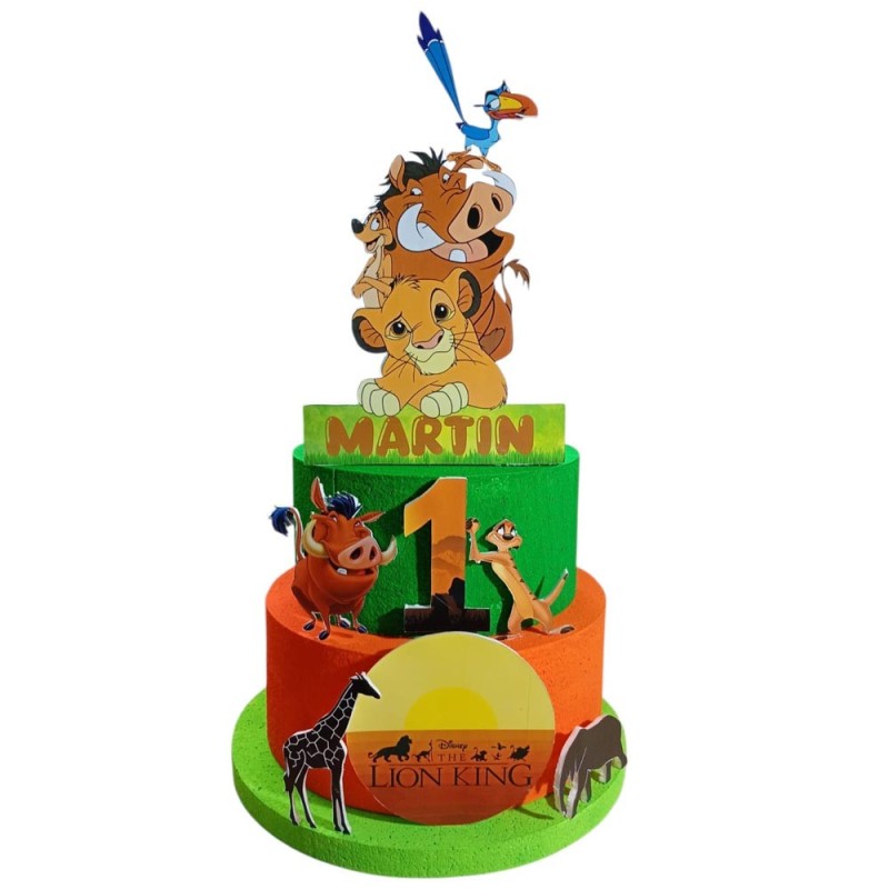 Torta Scenografica 3D Il Re Leone - 3 Livelli Personalizzata con Nome