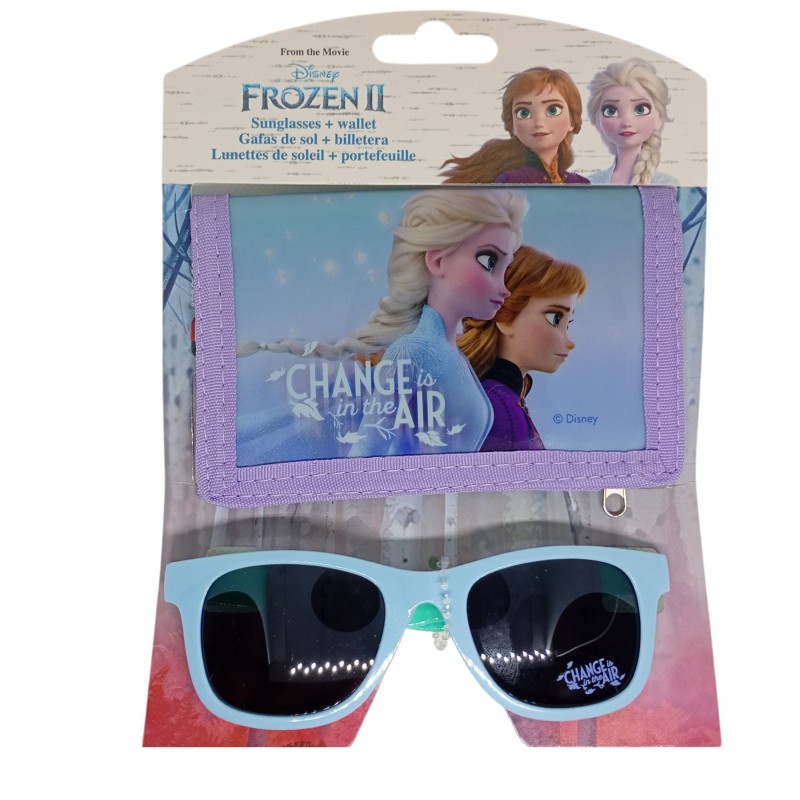 Set Regalo Frozen 2 Elsa e Anna - Occhiali da Sole UV400 e Portafoglio