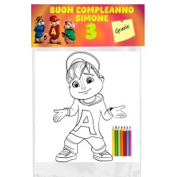 Regalini Fine Festa ALVIN – Kit Colorare Personalizzato con Nome ed Età