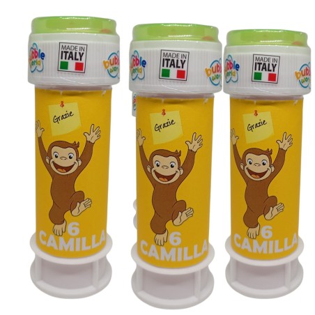 Bolle di Sapone Curioso come George Personalizzate – Nome ed Età