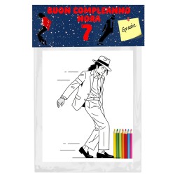 Kit da Colorare Michael Jackson Personalizzato – Regalini Fine Festa con Nome e Età