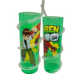 Bicchiere con Cannuccia a Spirale Ben 10 – Capacità 400 ml – Design Vortice