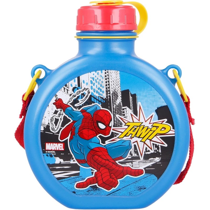 Borraccia Spiderman con Cordino e Tappo di Sicurezza – 670 ml