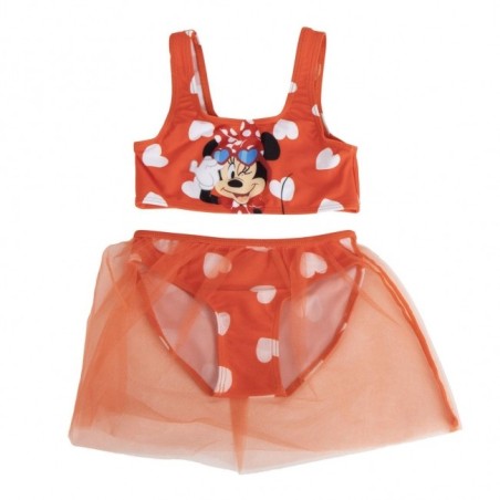 Bikini Minnie Disney con Gonnellina in Tulle – Rosso e Cuori – 5 Anni