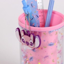 Set Cancelleria Disney Stitch con Portamatite Dinamico – 5 Pezzi: Astuccio, Matita, Penna, Righello e Gomma