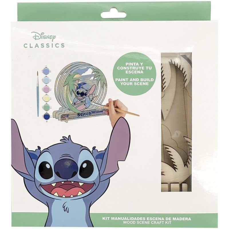 Kit Creativo Stitch Disney: Statuine in Legno Naturale da Dipingere e Personalizzare