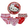 Set 5 Slip Hello Kitty Bambina 6-8 Anni 116-128 cm Cotone con Pochette Omaggio