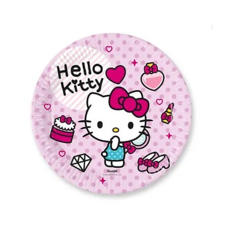 Piatti di Carta Hello Kitty Fashion – 23 cm – Confezione da 8 Pezzi