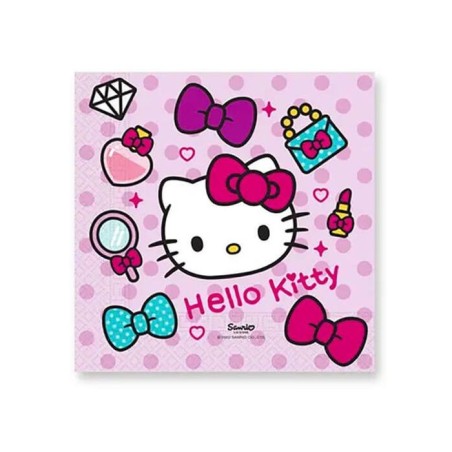 Tovaglioli di Carta Hello Kitty Fashion con Pois – 33x33 cm – Confezione da 20 Pezzi