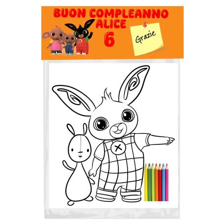 Kit Colorare Bing & Friends Personalizzato – Regalini Fine Festa con Nome e Età – Gadget Compleanno