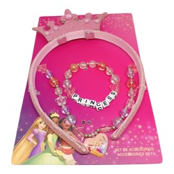 Set Gioielli Disney Princess – Cerchietto con Corona, Collana con ciondolo e Braccialetto