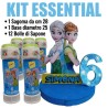 Kit Festa Frozen Essential – Centrotavola 3D Personalizzato + 12 Bolle di Sapone