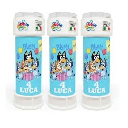 Bolle di Sapone Bluey Personalizzate – Kit Regalino Fine Festa con Nome ed Età – Pronti all'Uso