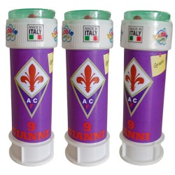 Bolle di Sapone Personalizzate Fiorentina – Kit Regalino Fine Festa con Nome ed Età – Gadget Compleanno