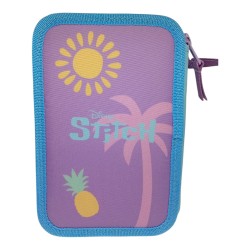 Astuccio 2 Zip Disney Stitch Completo – Astuccio Scuola Attrezzato con Pennarelli Giotto e Cancelleria