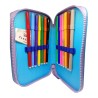 Astuccio 2 Zip Disney Stitch Completo – Astuccio Scuola Attrezzato con Pennarelli Giotto e Cancelleria