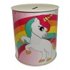 Salvadanaio in Latta Unicorno e Arcobaleno – Idea Regalo e Fine Festa – 13x11 cm
