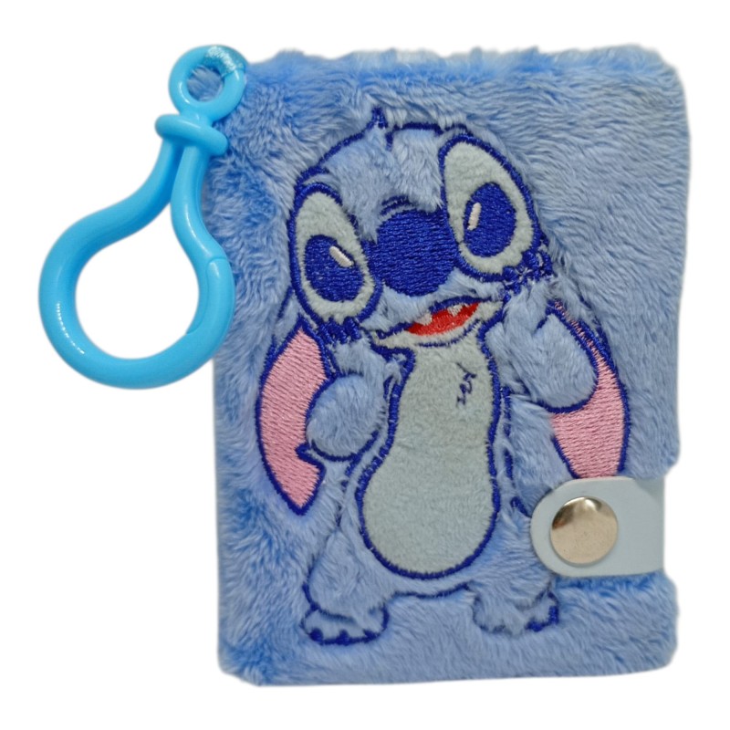 Mini Diario Stitch in Peluche con Moschettone 11x8 cm – Blocco Appunti Gadget Disney
