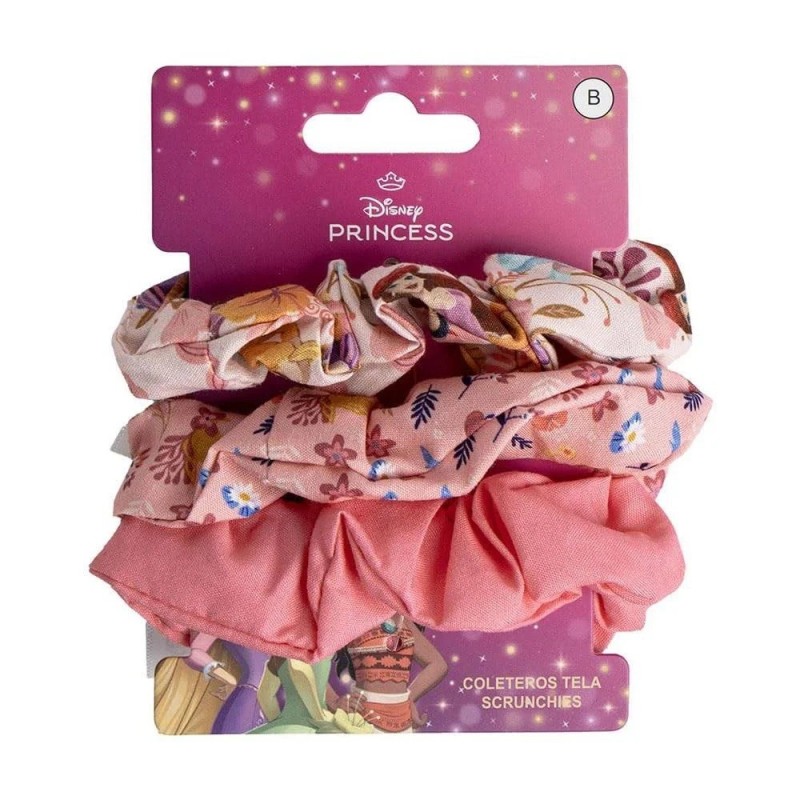 Set 3 Scrunchies Disney Princess – Elastici Capelli Morbidi e Antiscivolo – Prodotto Ufficiale