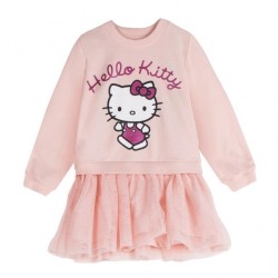 Felpa Hello Kitty con Gonna in Tulle – Abito Sportivo in Spugna Francese – Taglia 5 Anni (110 cm)