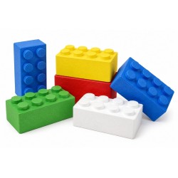 Mattoncini in Polistirolo 30x40 modello LEGO – Decorazione Creativa per Compleanni, Nascite e Battesimi