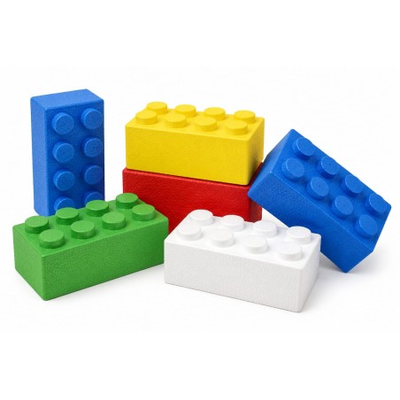 Mattoncini in Polistirolo 30x50 modello LEGO – Decorazione Creativa per Compleanni, Nascite e Battesimi