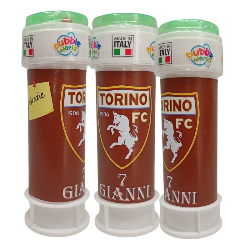 Bolle di Sapone Torino FC Personalizzate – Kit Regalini Fine Festa Compleanno Granata