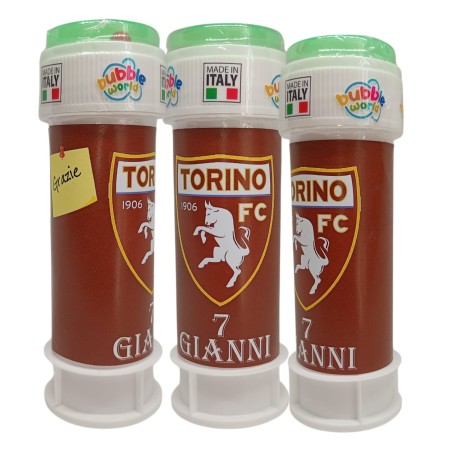 Bolle di Sapone Torino FC Personalizzate – Kit Regalini Fine Festa Compleanno Granata